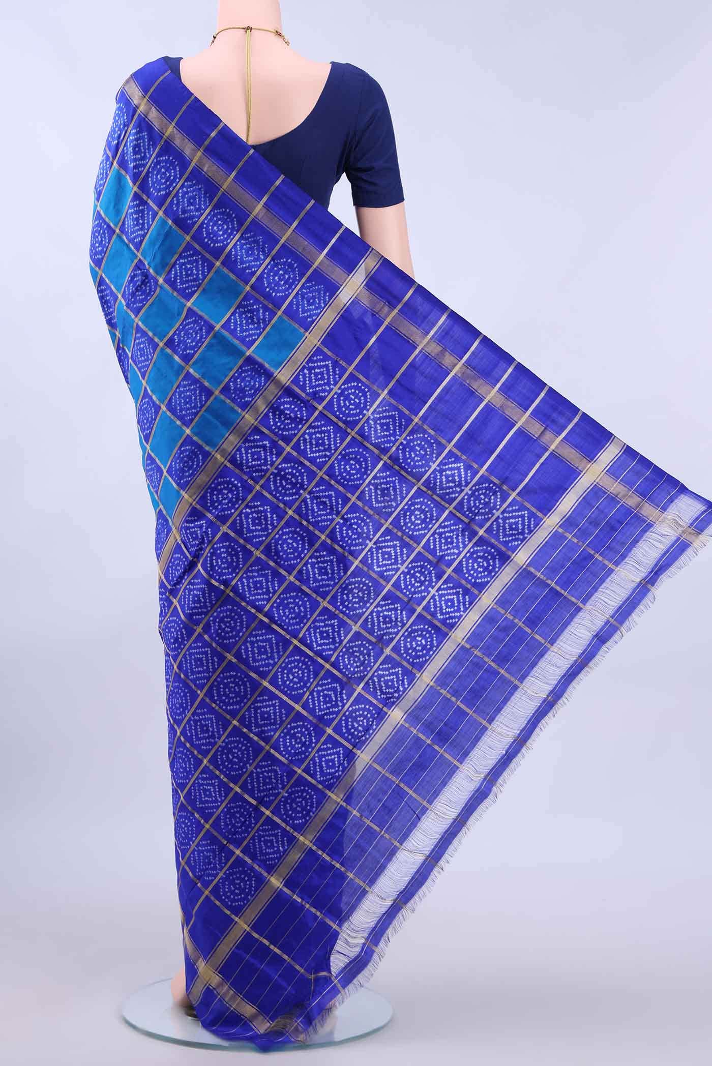 Blue Pochampally Silk Saree