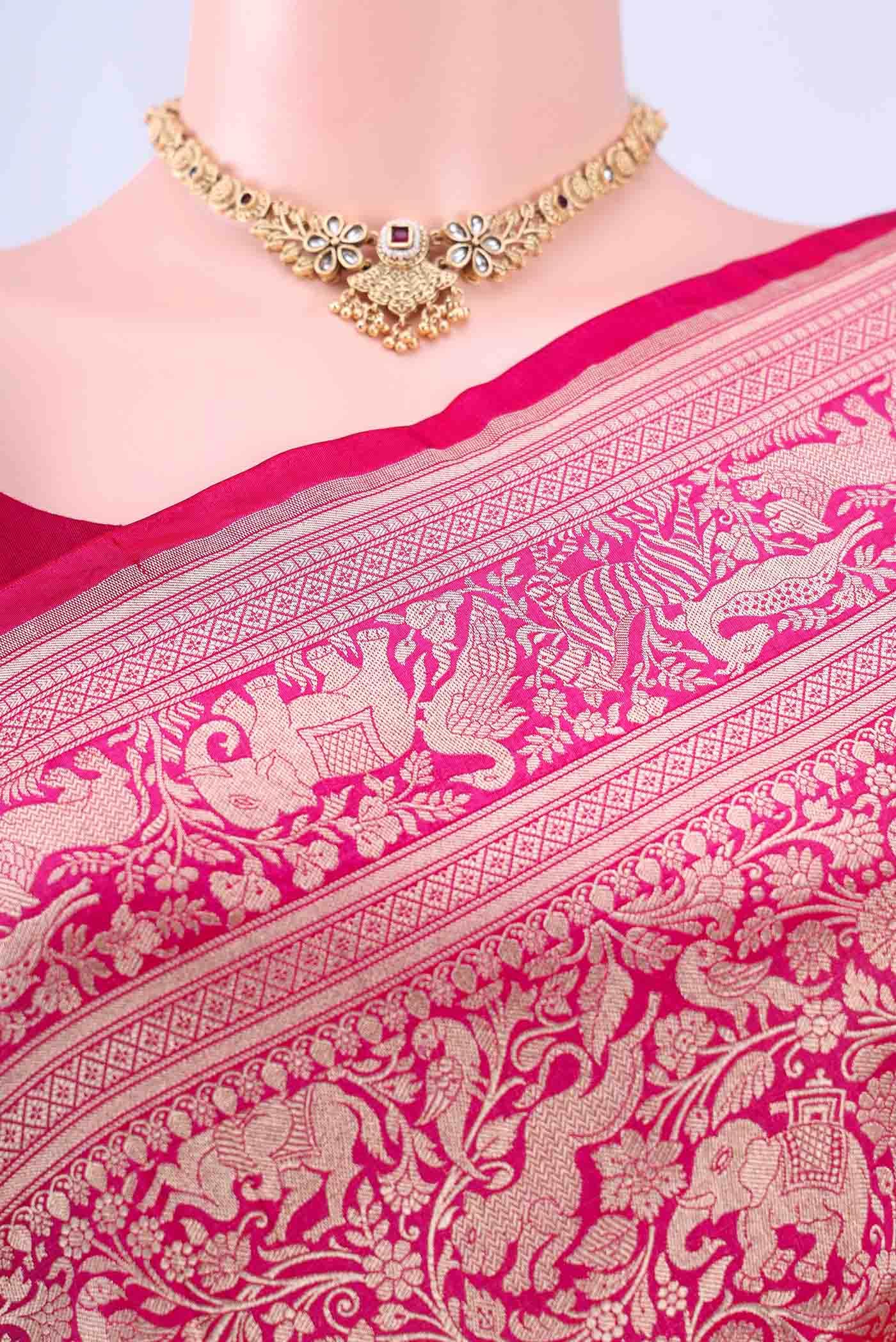 Pink Banarasi Silk Saree