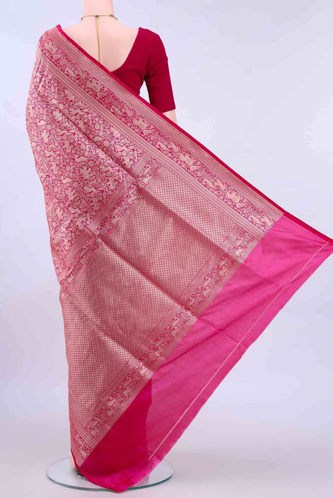Pink Banarasi Silk Saree