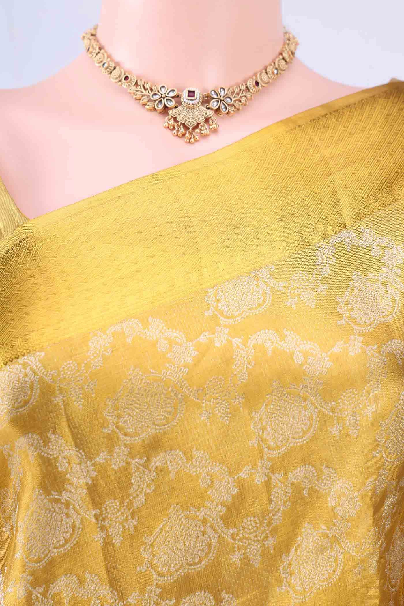 Gold Kanchipuram Silk Saree