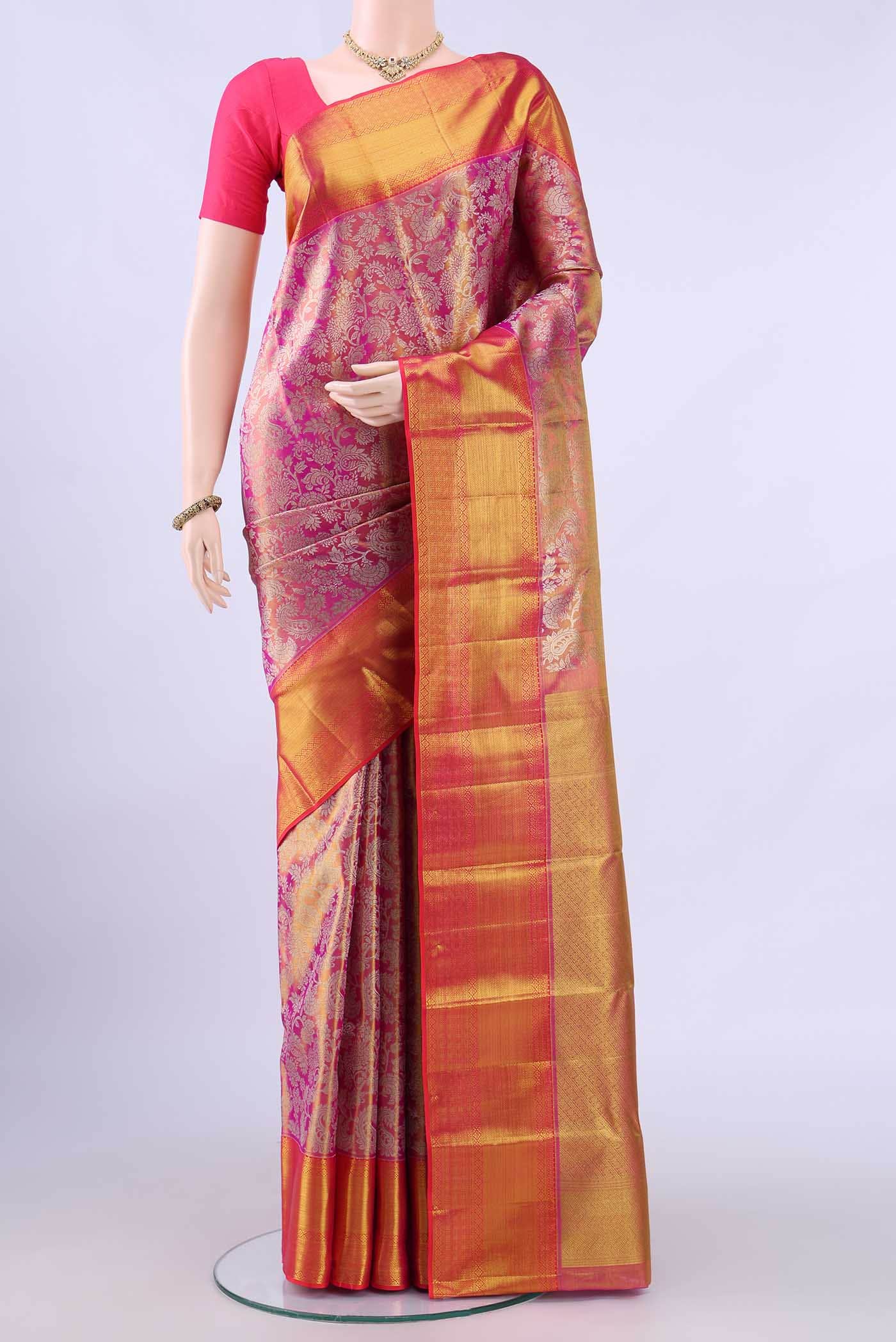 Pink Kanchipuram Silk Saree