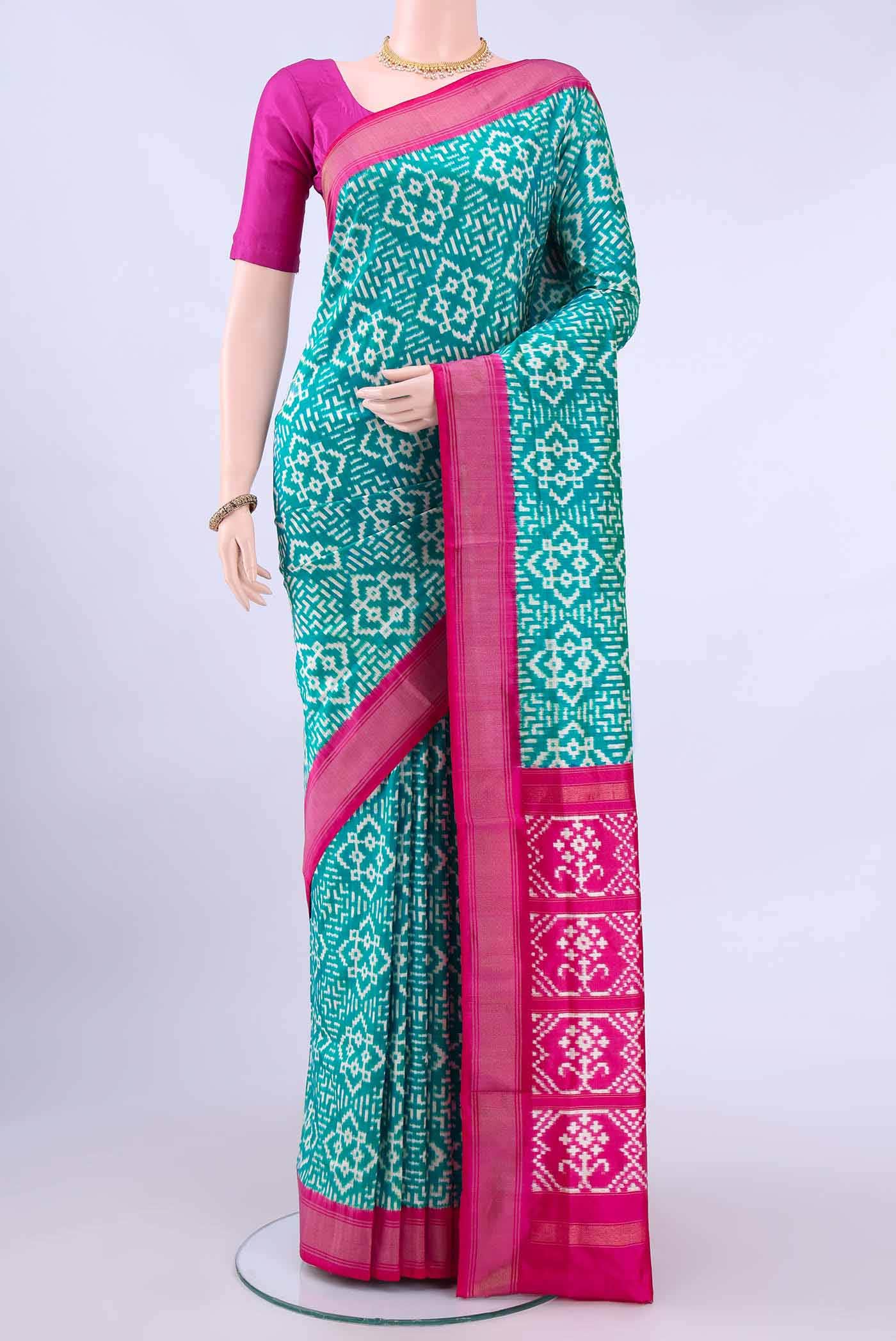 multi Dual Tone Pochampally Silk Saree