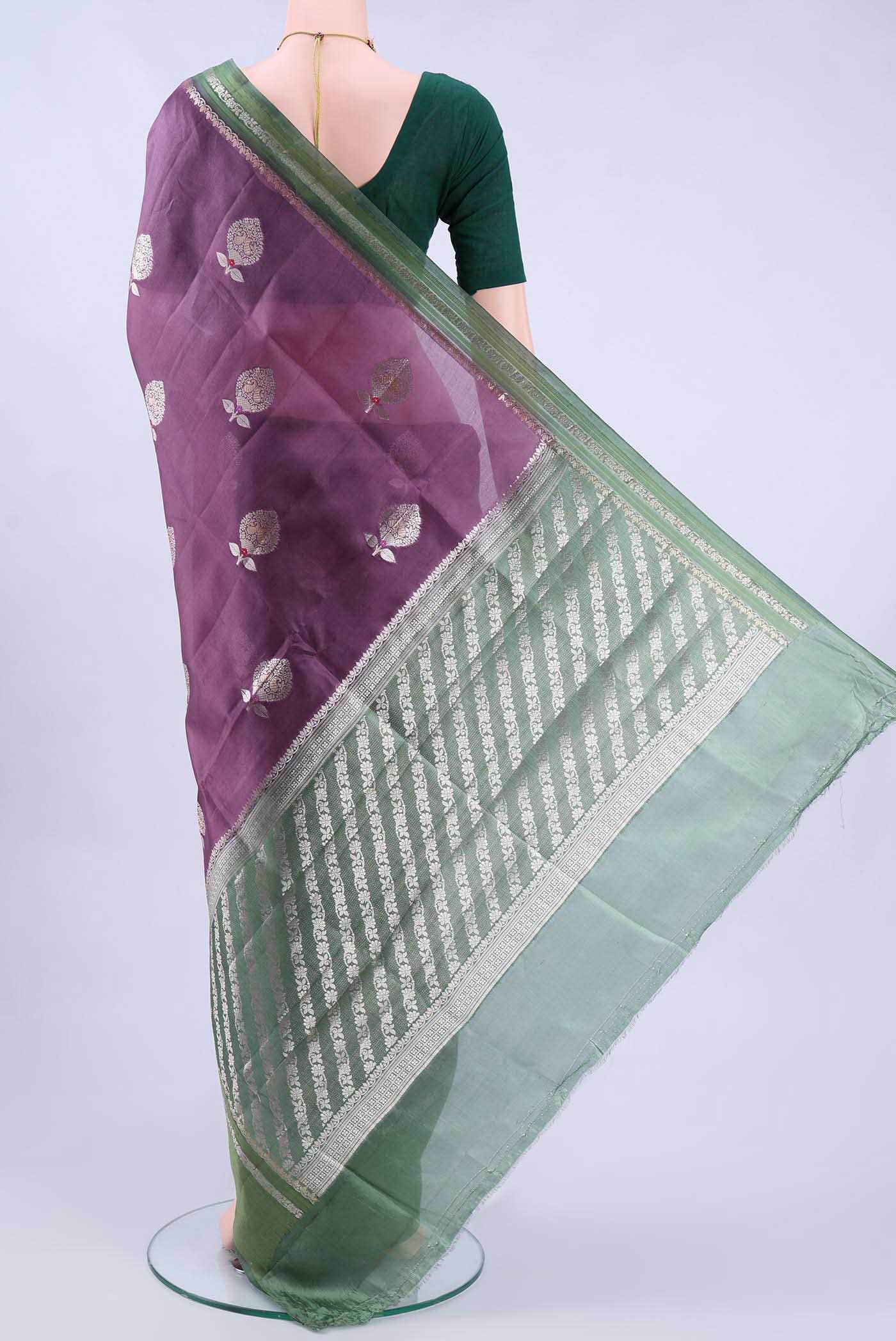 Mauve Banarasi Raw Silk Saree