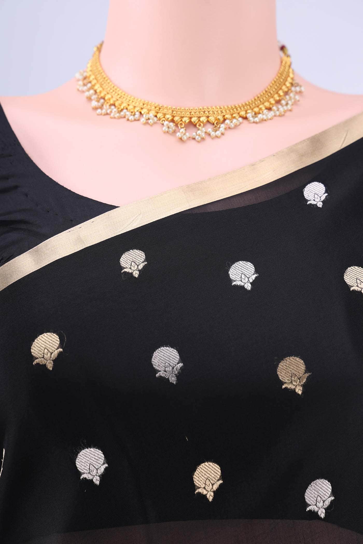 Black Banarasi Silk Saree