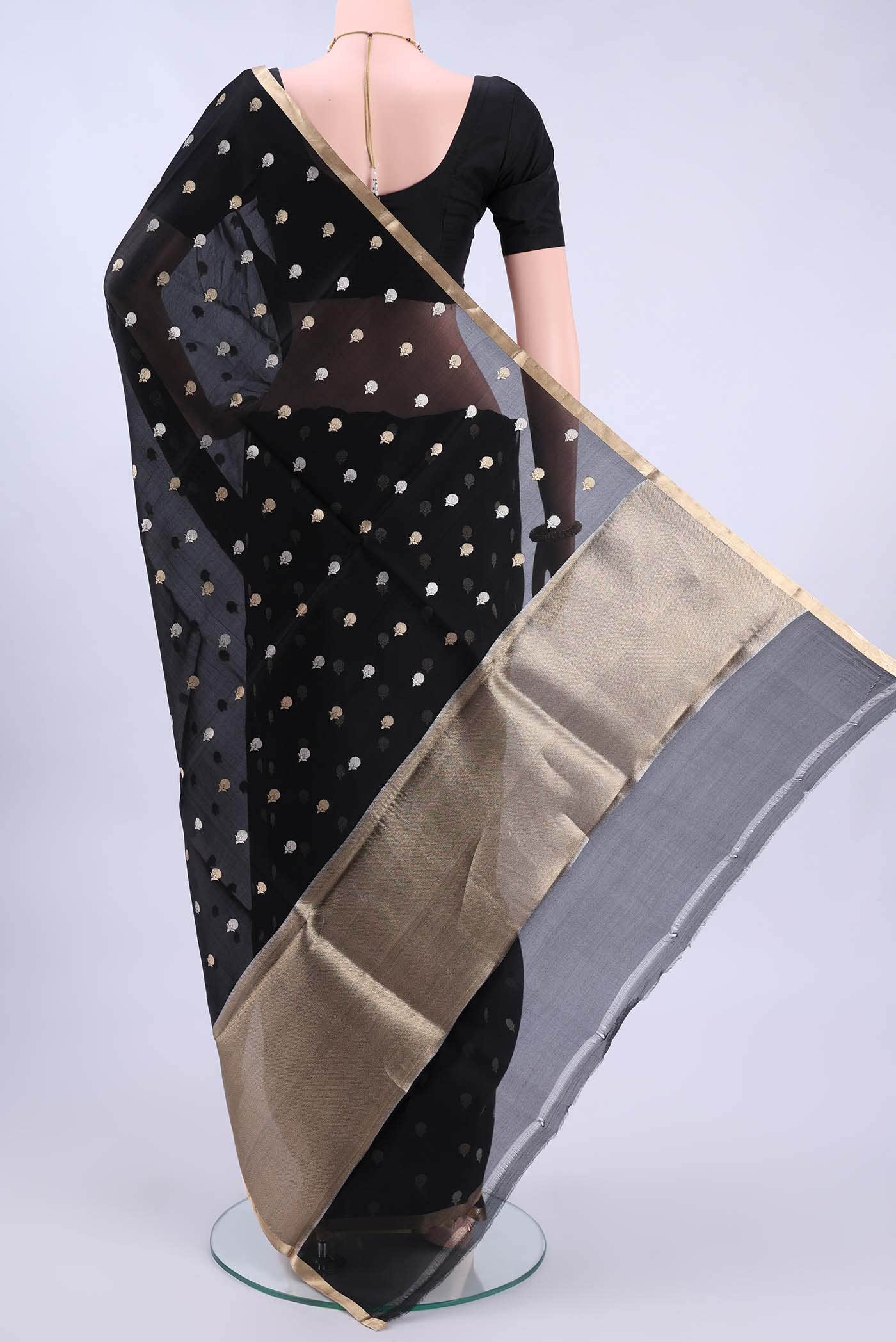Black Banarasi Silk Saree