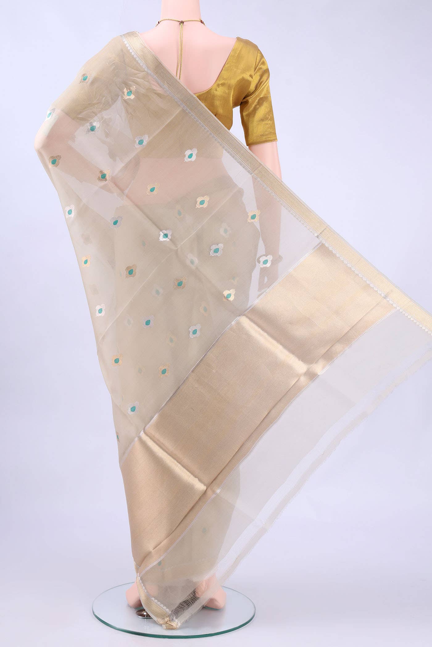 Beige Banarasi Silk Saree