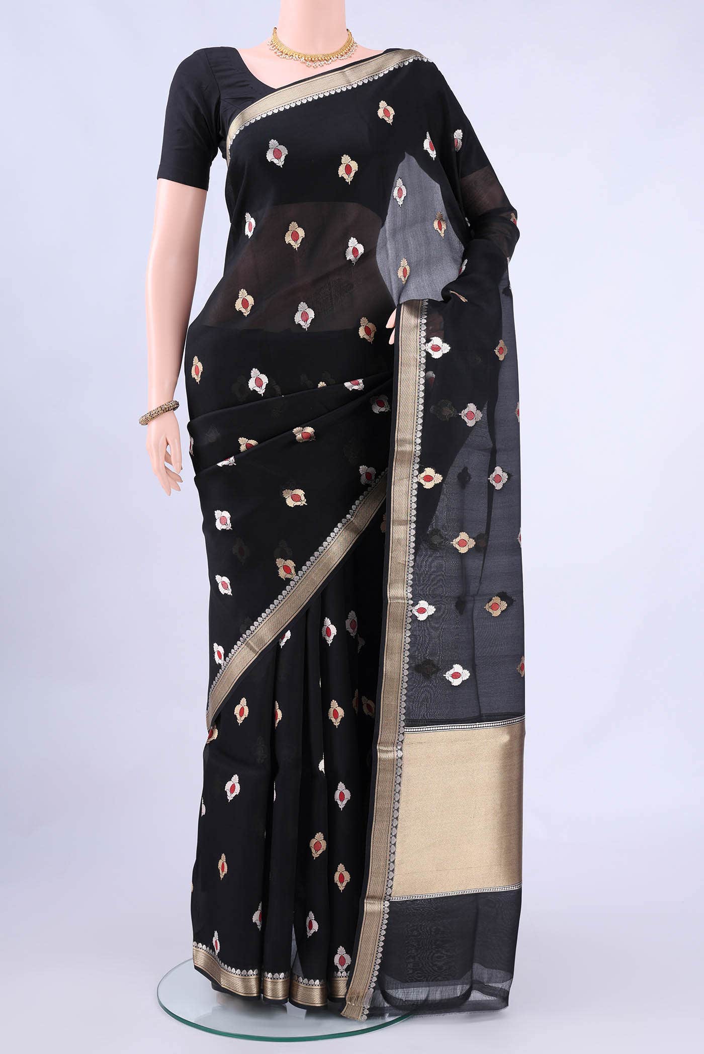 Black Banarasi Silk Saree
