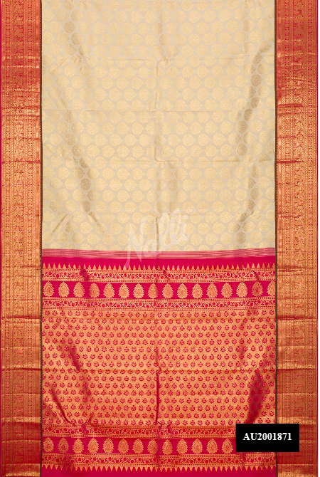 Sandal Kanchipuram Silk Saree