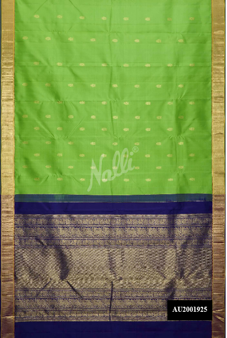 Parrot Green Kanchipuram Silk Saree
