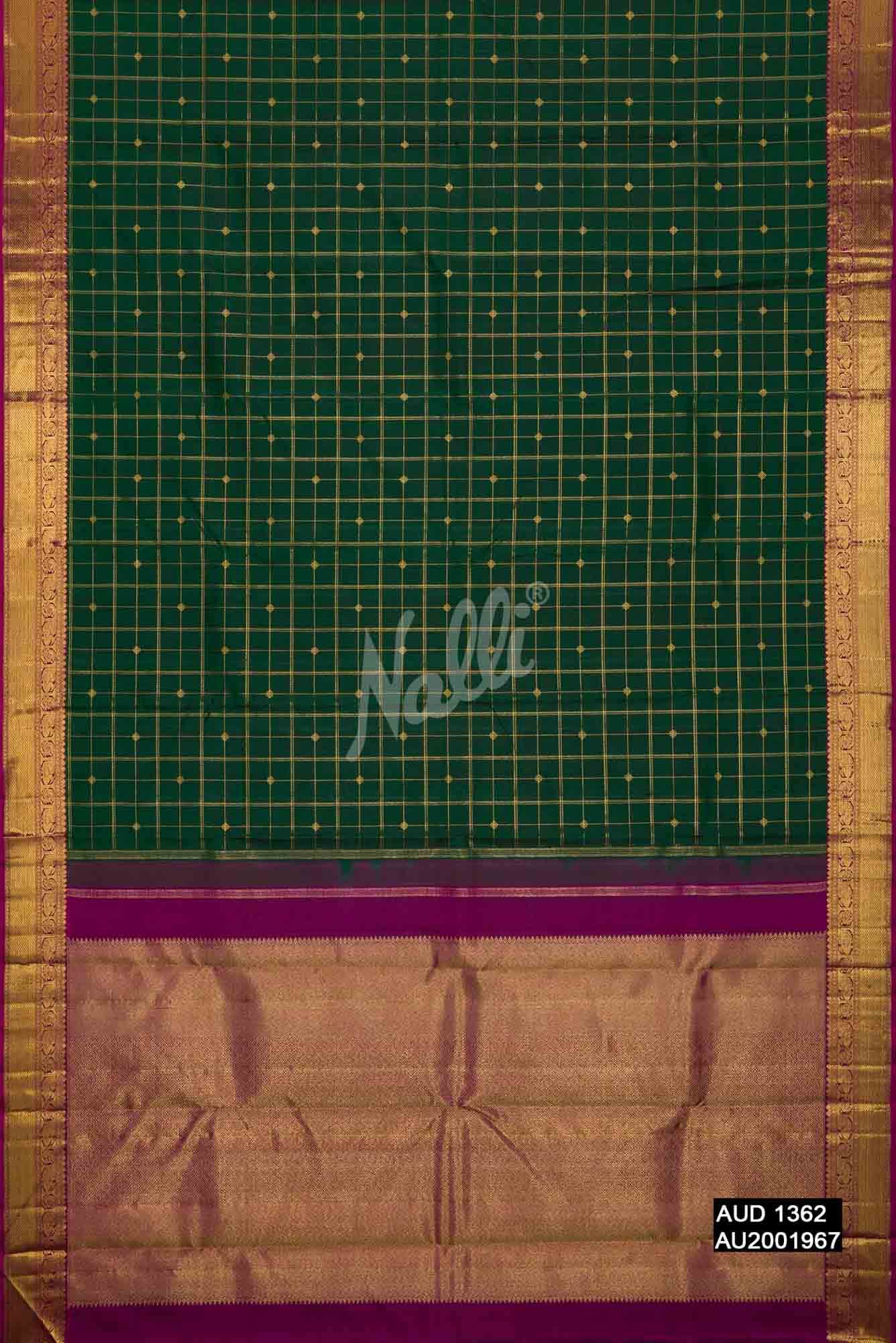 Bottle Green Kanchipuram Silk Saree