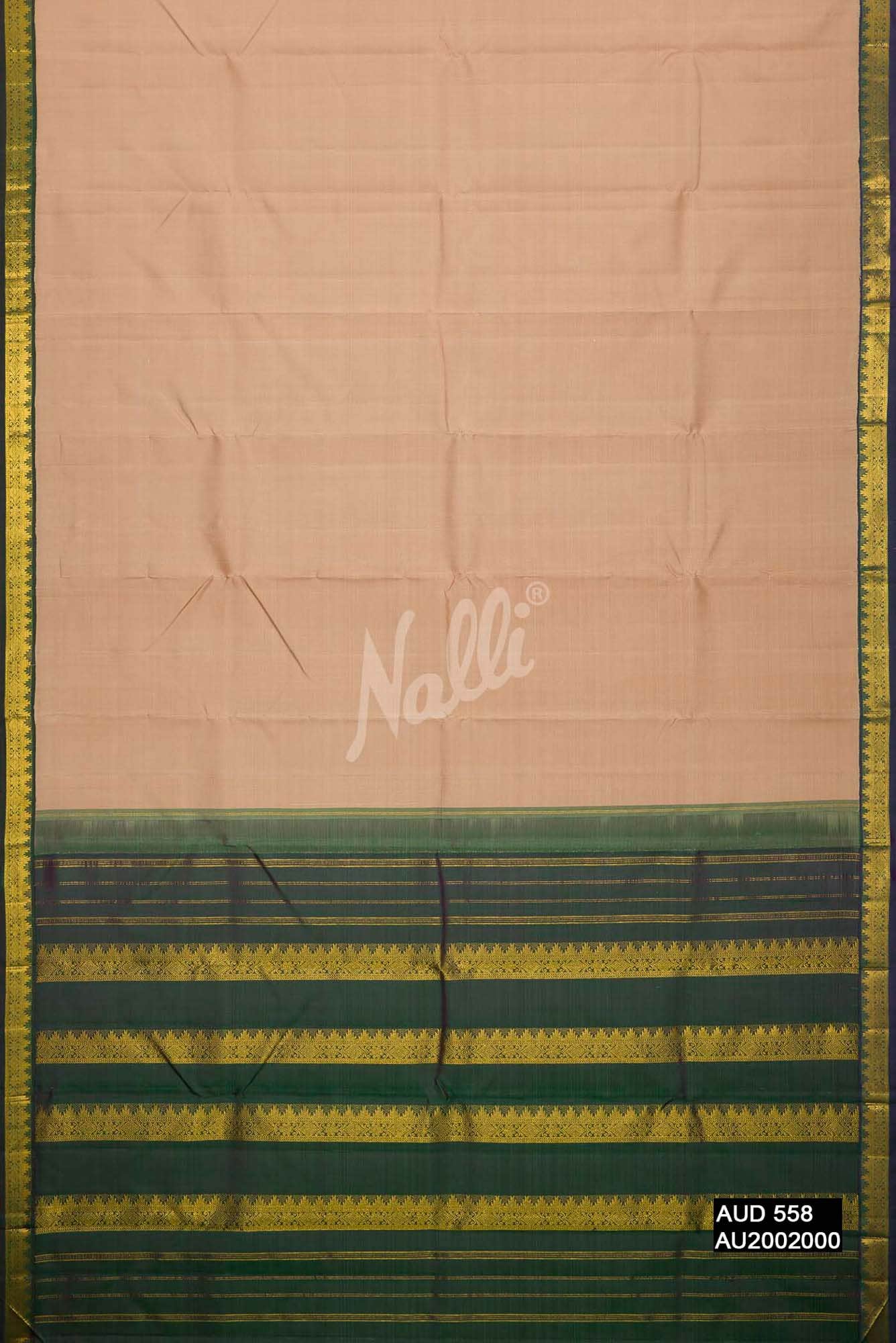Beige Kanchipuram Silk Saree