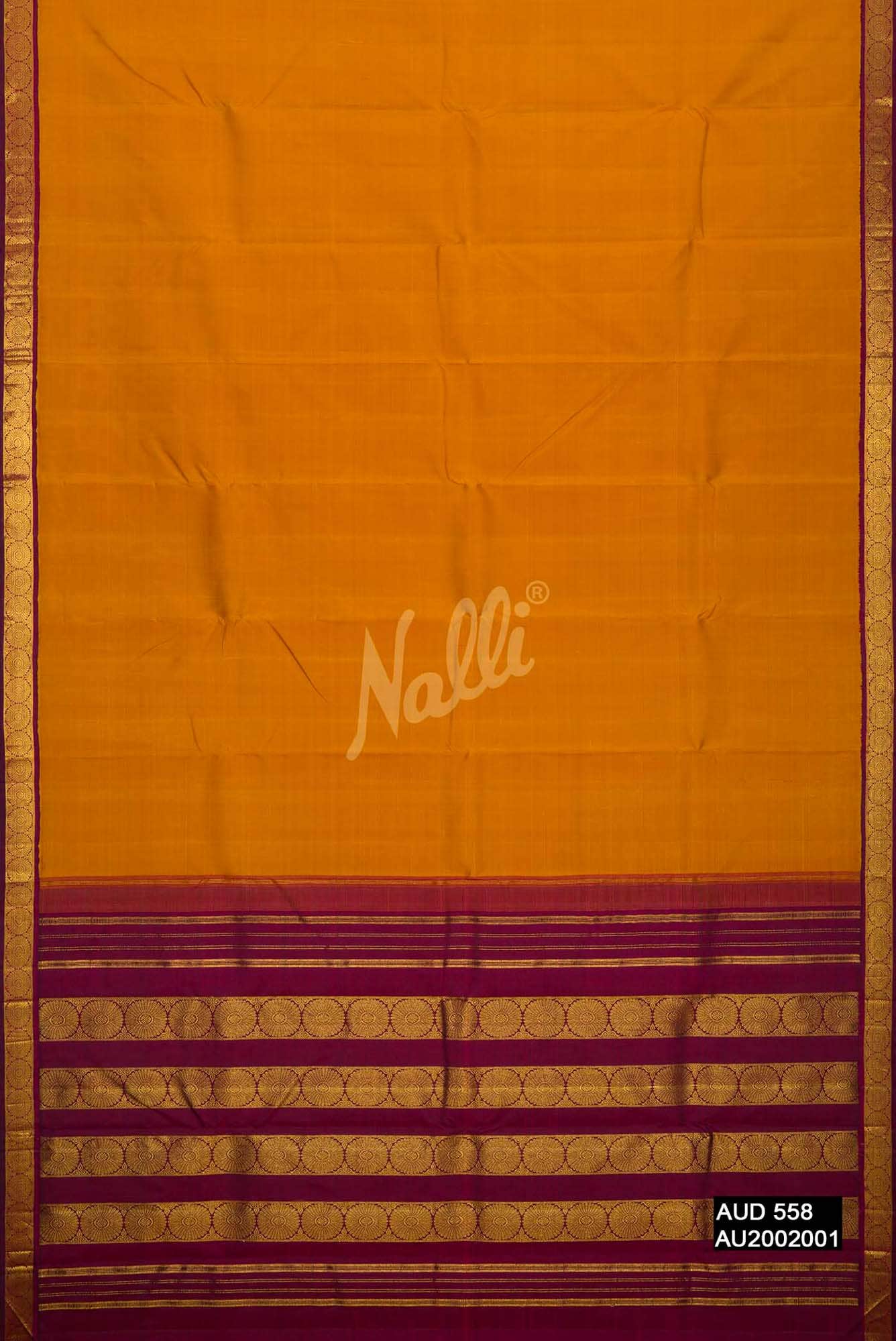 Mustard Kanchipuram Silk Saree