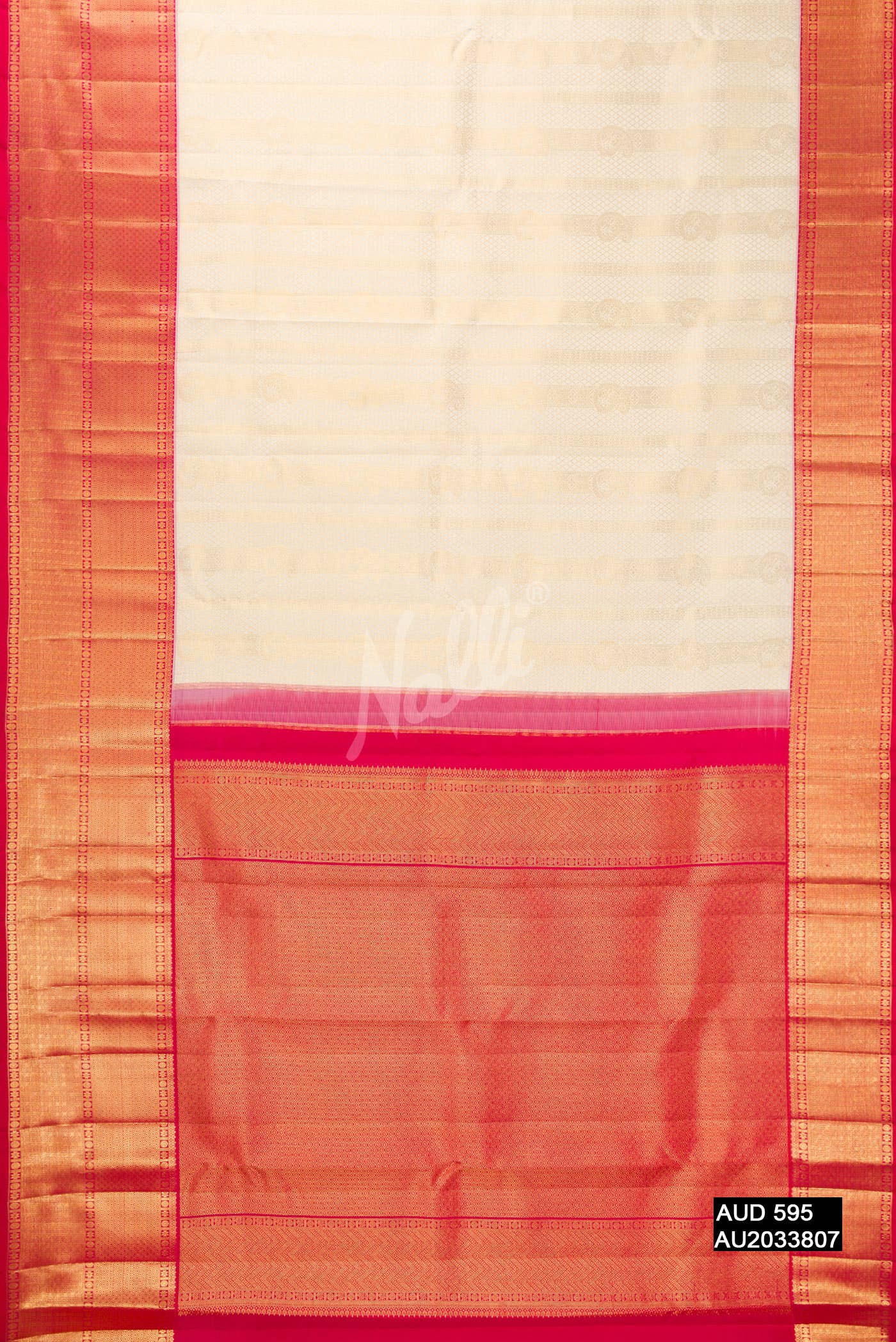 Off White Kanchipuram Silk Saree