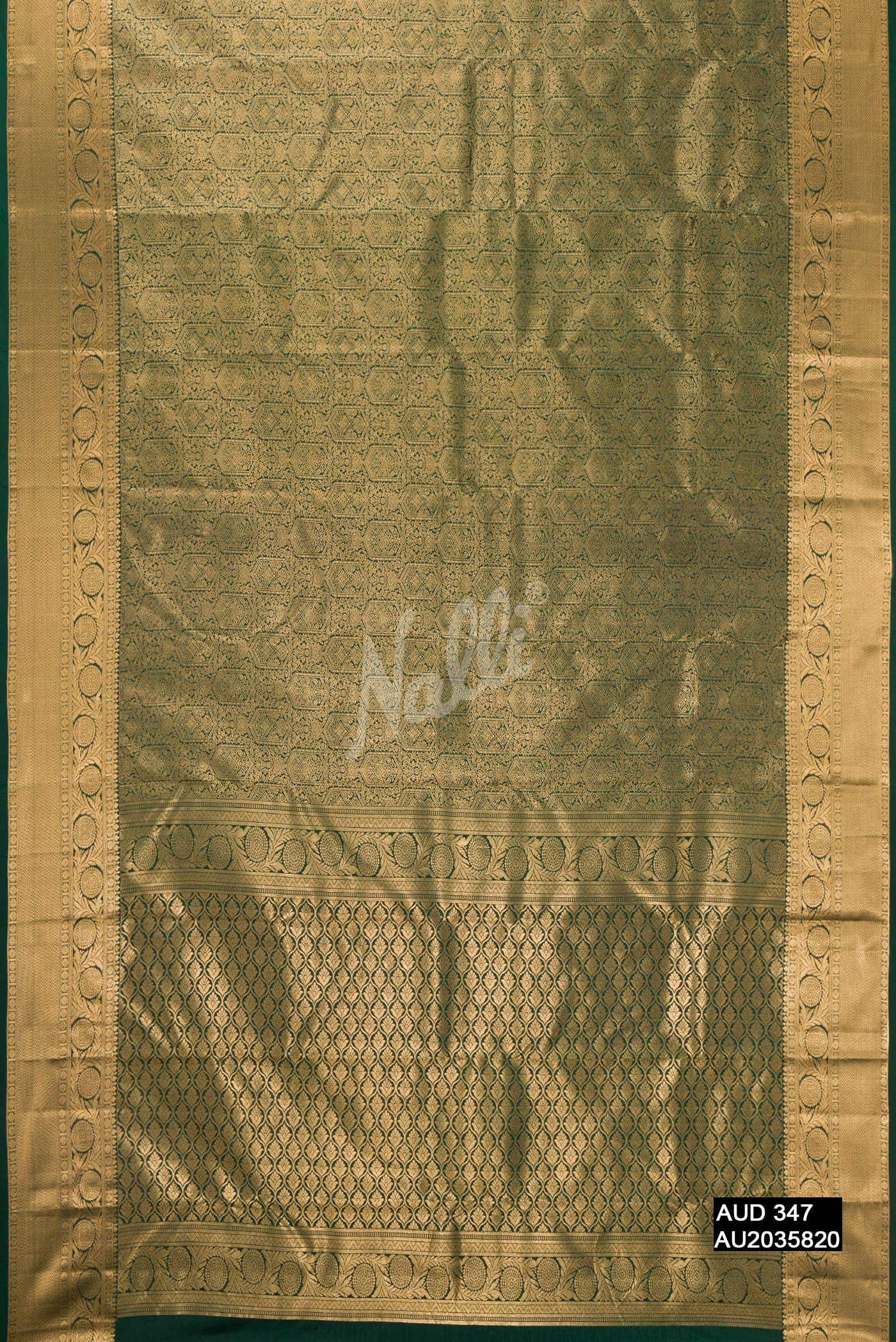 Bottle Green Kanchipuram Silk Saree