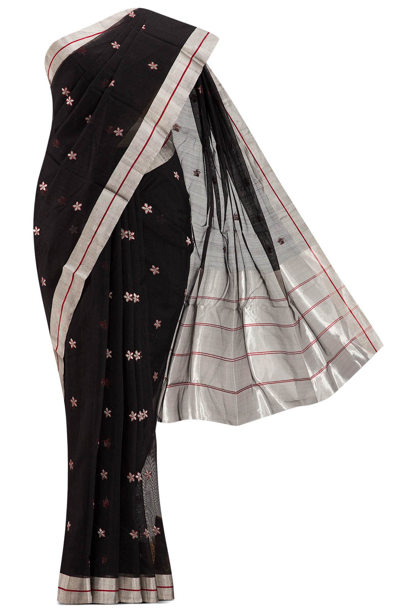 Kanchana Chanderi Silk Cotton Saree With Zari Border