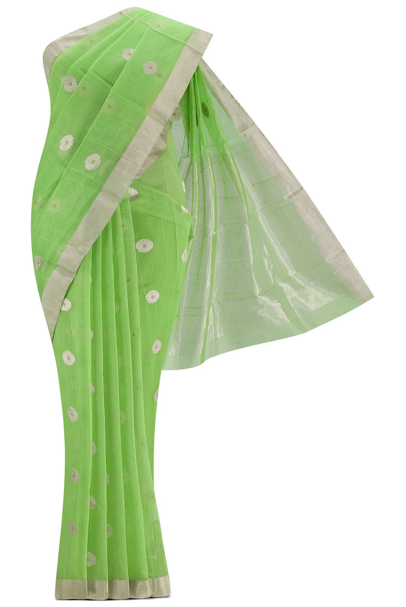 Navya Green Chanderi Silk Cotton Saree