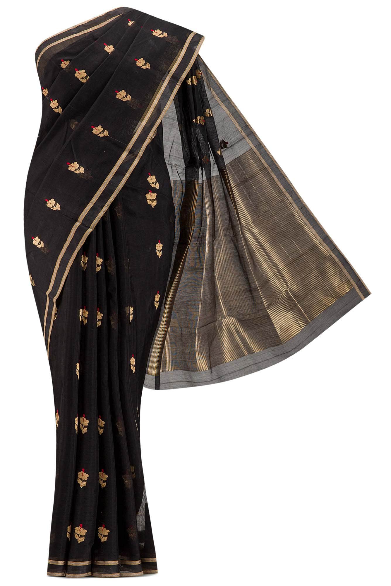 Navya Black Chanderi Silk Cotton Saree