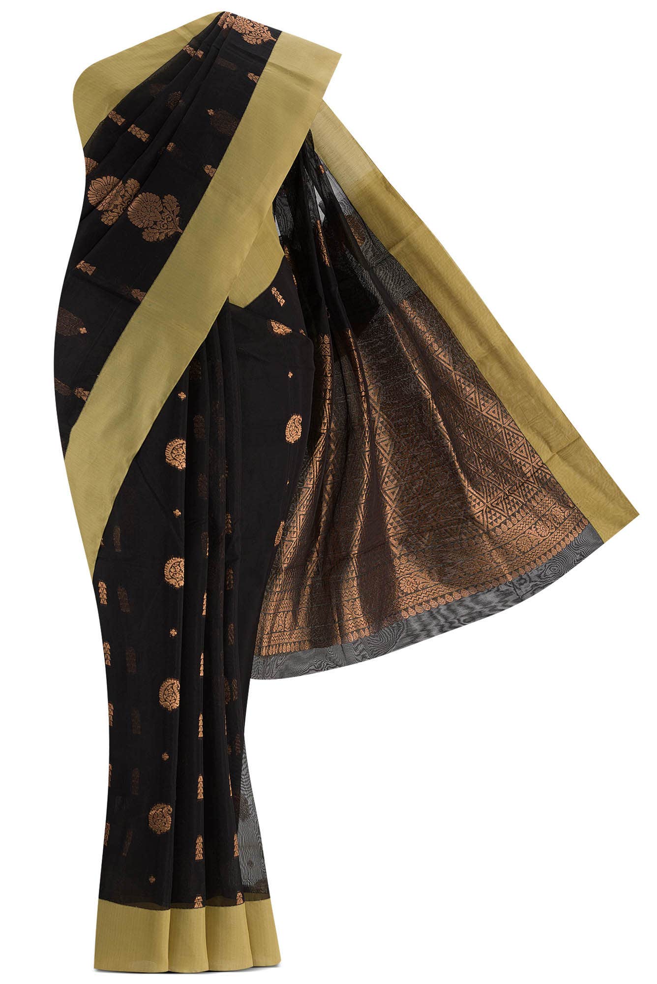 Black Blended Silk Cotton Saree