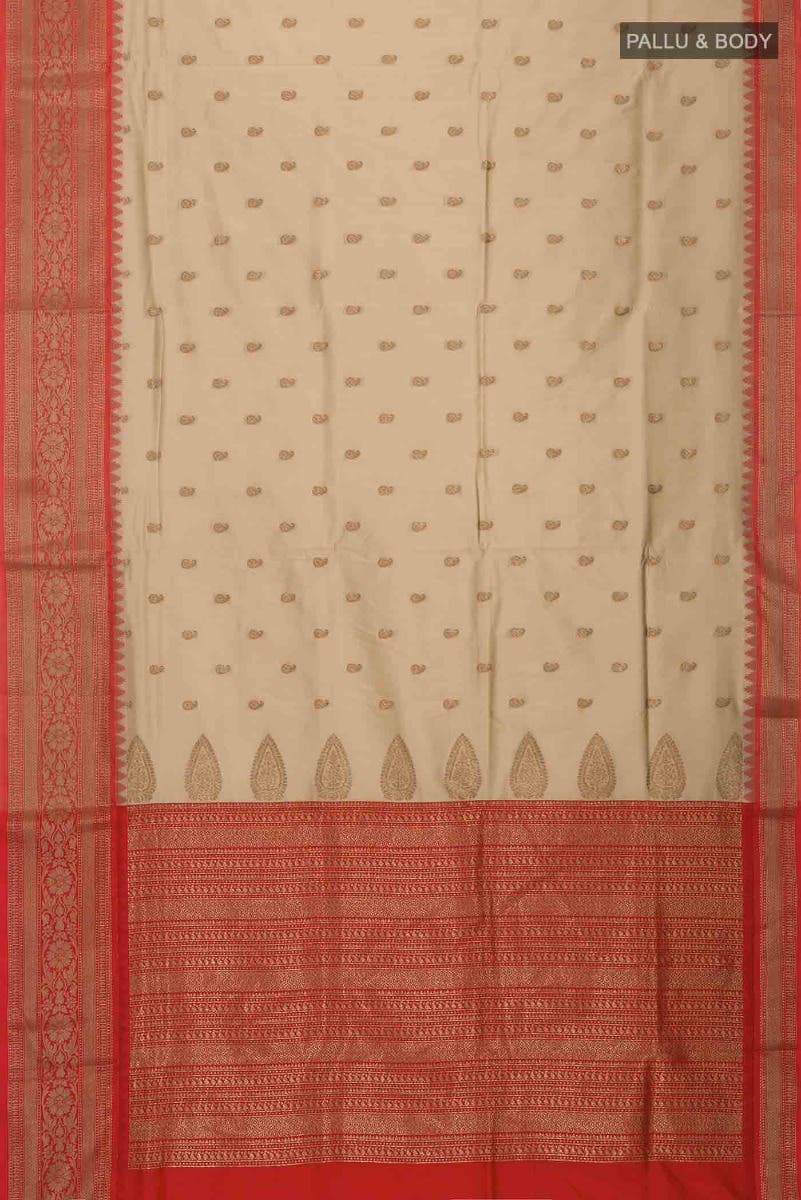 Beige Blended Art Silk Saree
