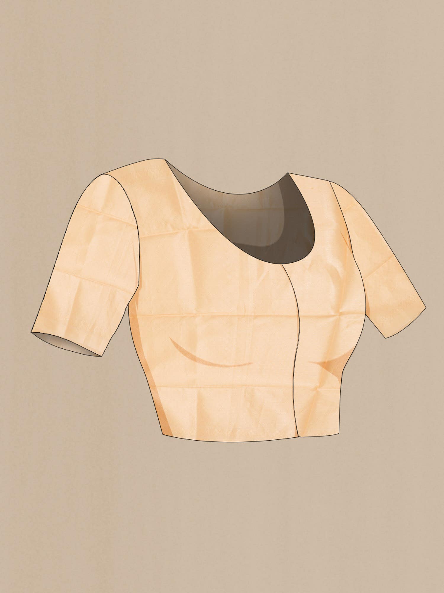 Beige Blended Kora Cotton Saree