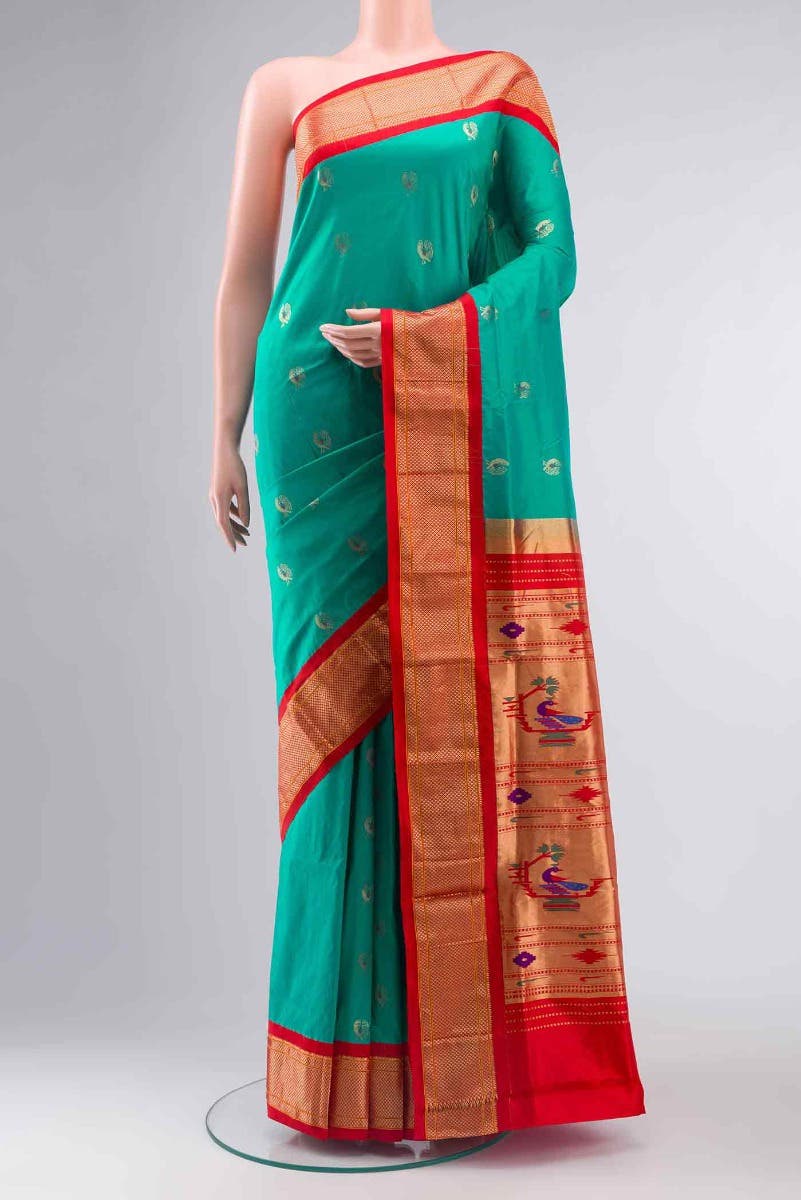 Green Paithani Silk Saree