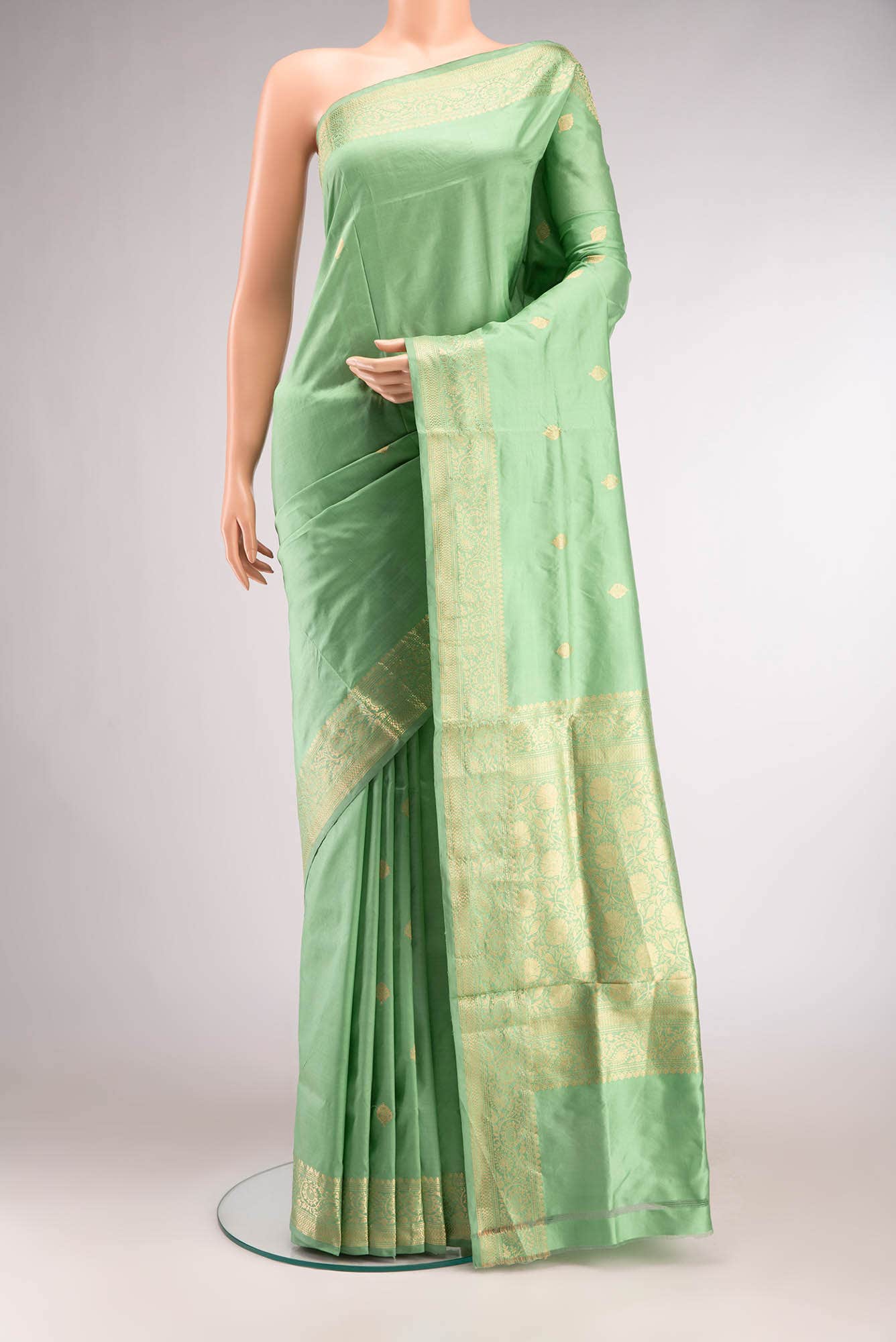 Green Banarasi Katan Silk Saree