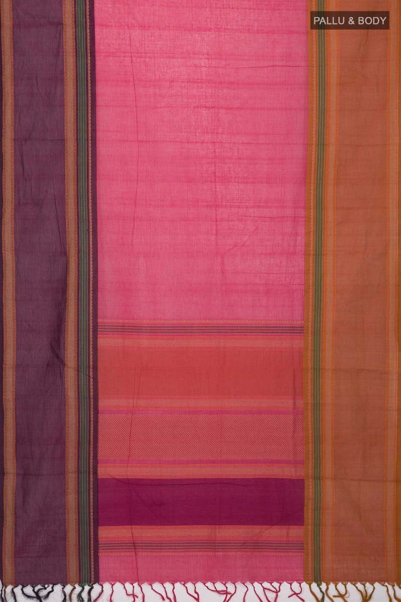 Pink Coimbatore Cotton Saree
