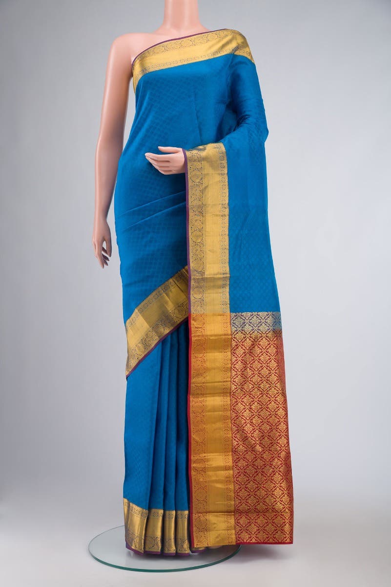 Blue Kanchipuram Silk Saree