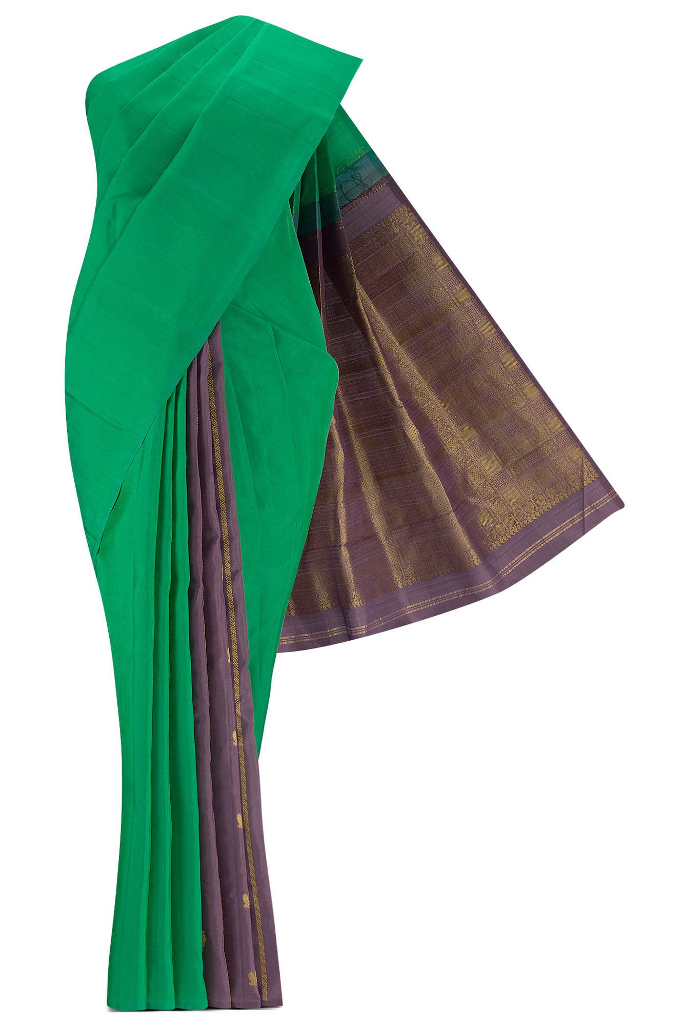 Green Dual Tone Kanchipuram Silk Saree