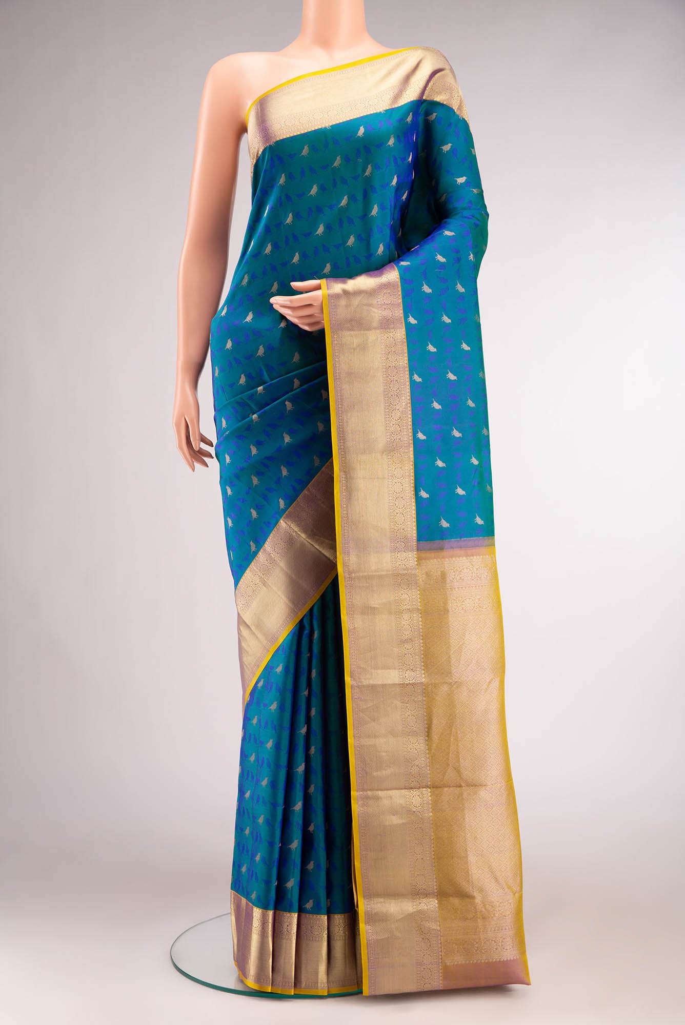Blue Kanchipuram Silk Saree