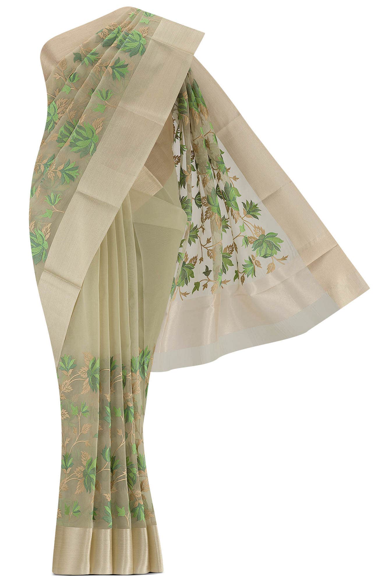 Green Kora Cotton Saree