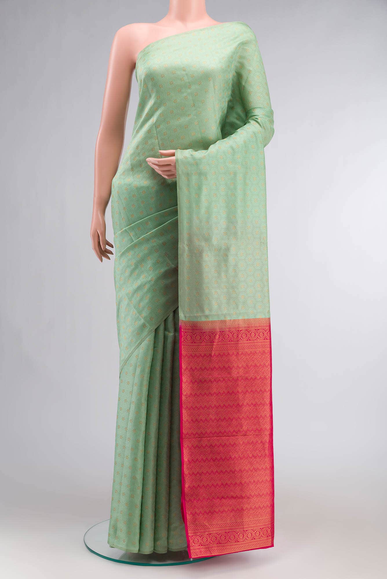 Green Blended Kanchipuram Silk Saree