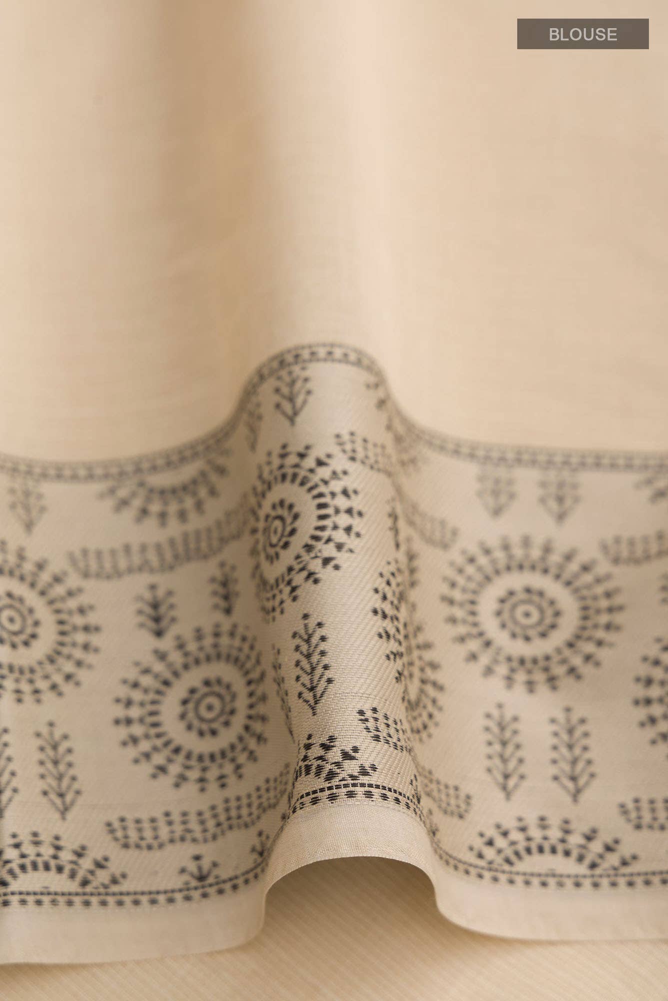 Beige Blended Kota Cotton Saree