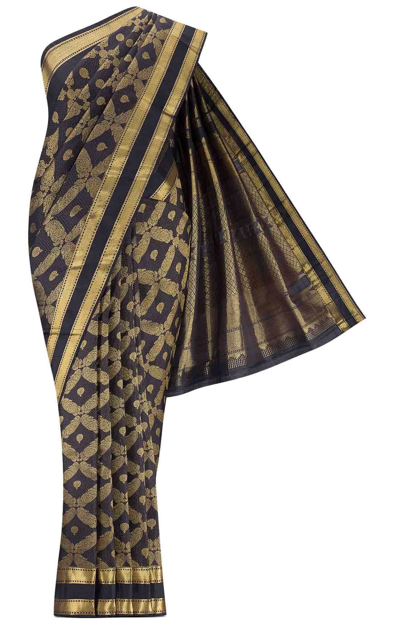 Shobita-Black Kanchipuram Silk Saree