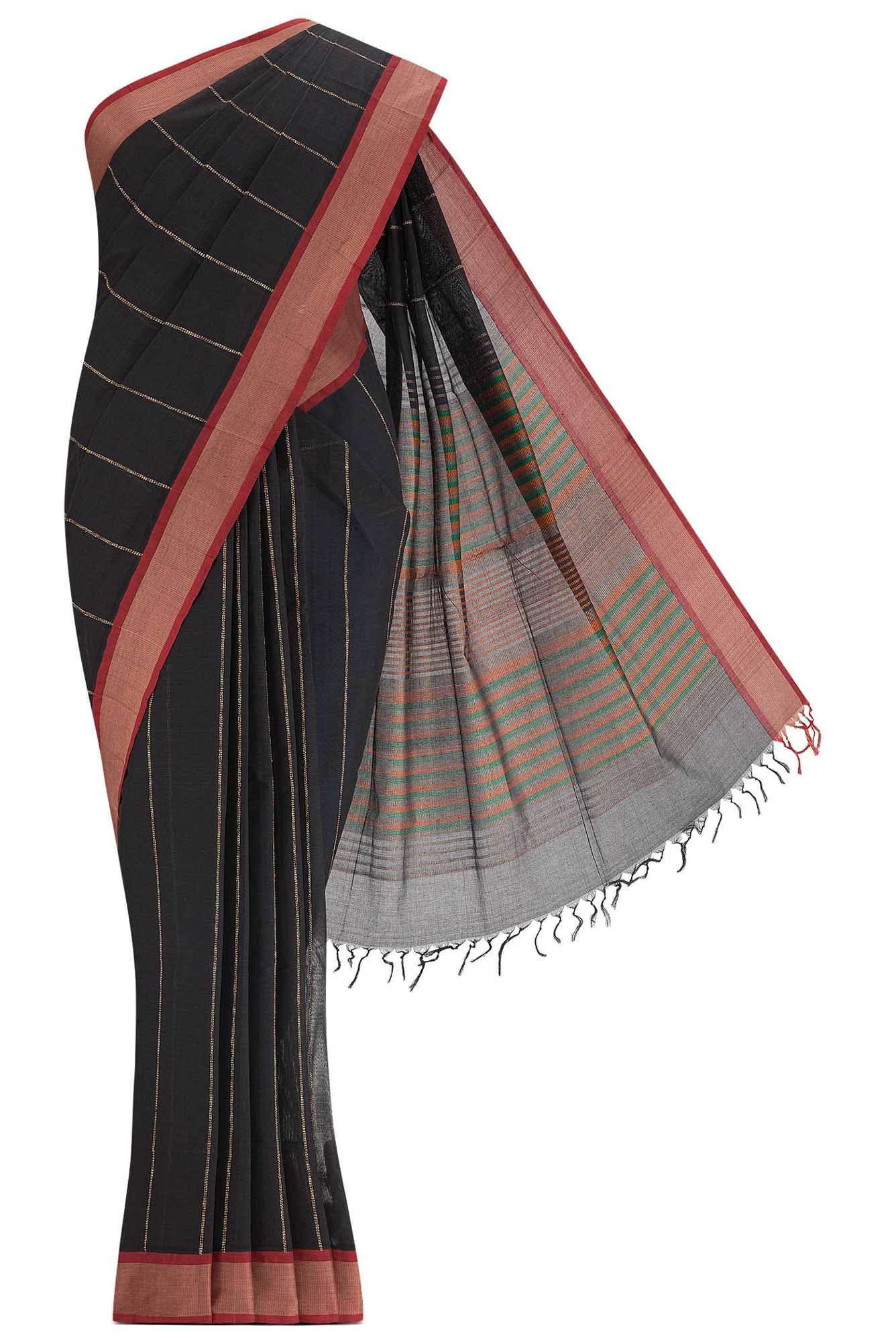 Black Coimbatore Cotton Saree