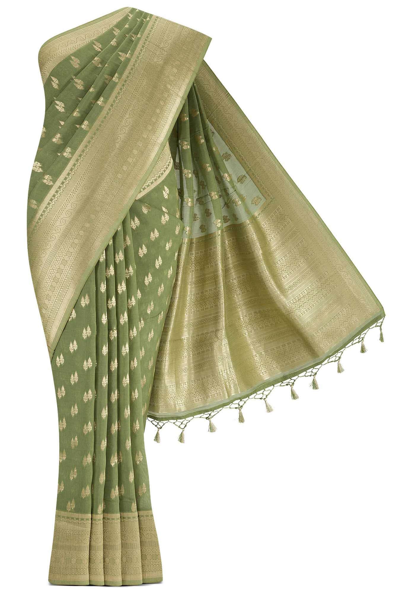 Green Blended Banarasi Silk Saree