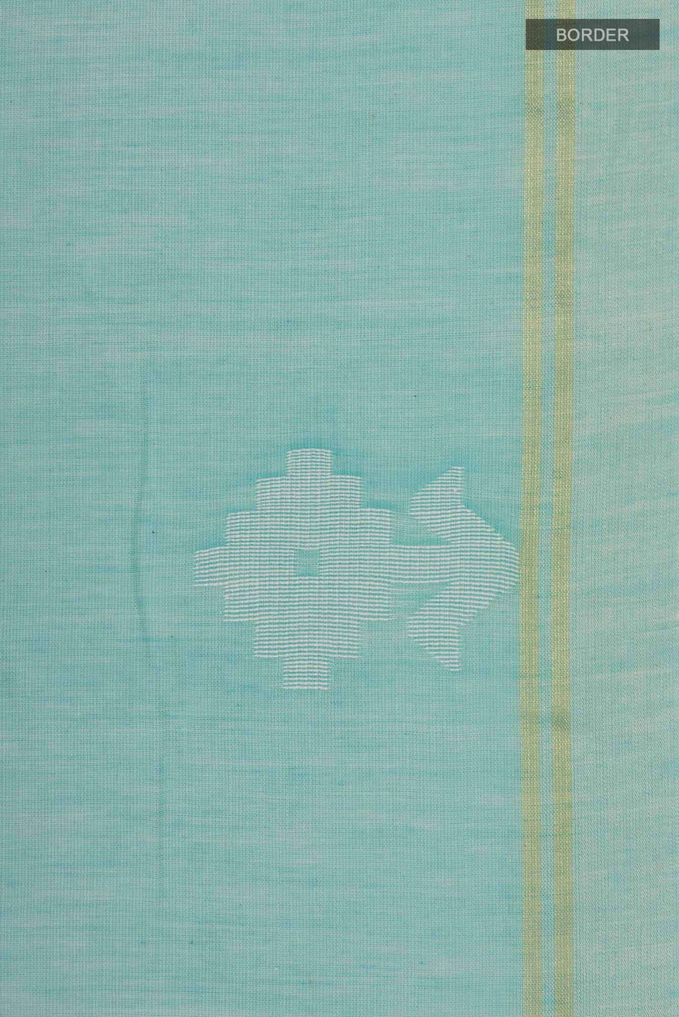Anuradha-Aqua Blue Bengal Cotton Saree