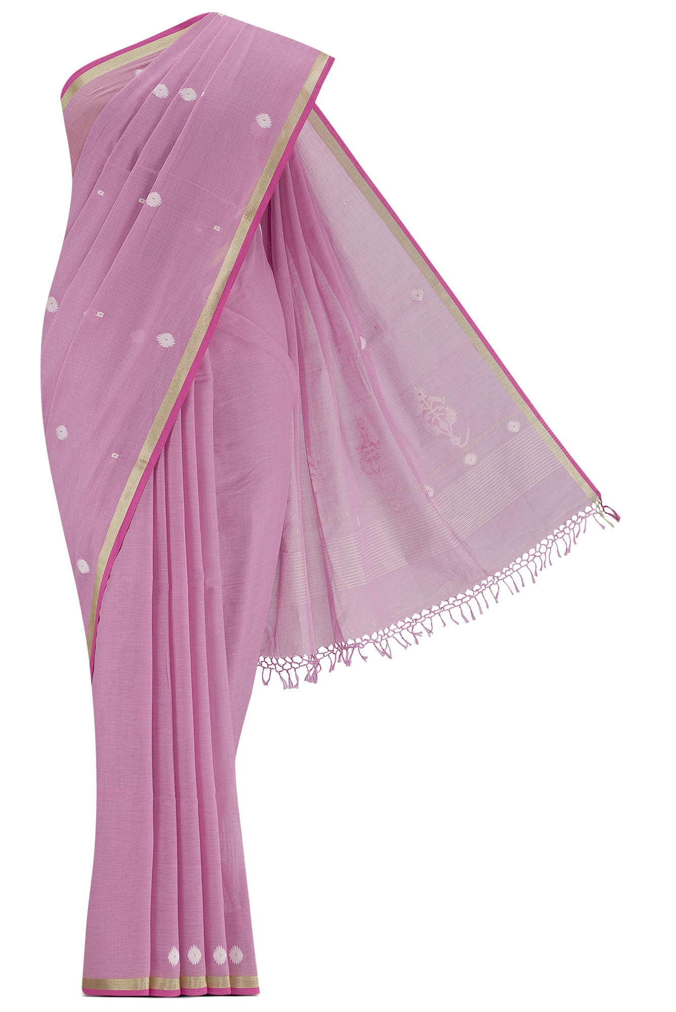 Damini-Pink Bengal Cotton Saree