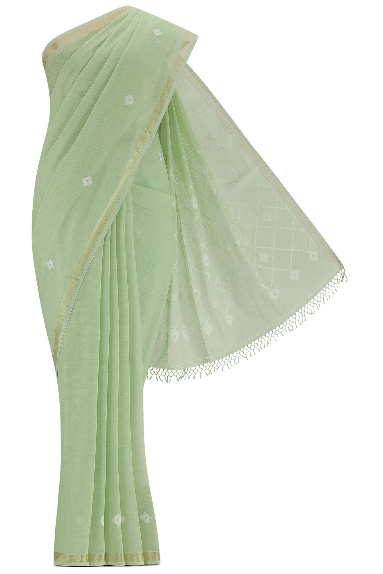 Suchitra-Mint Green Bengal Cotton Saree