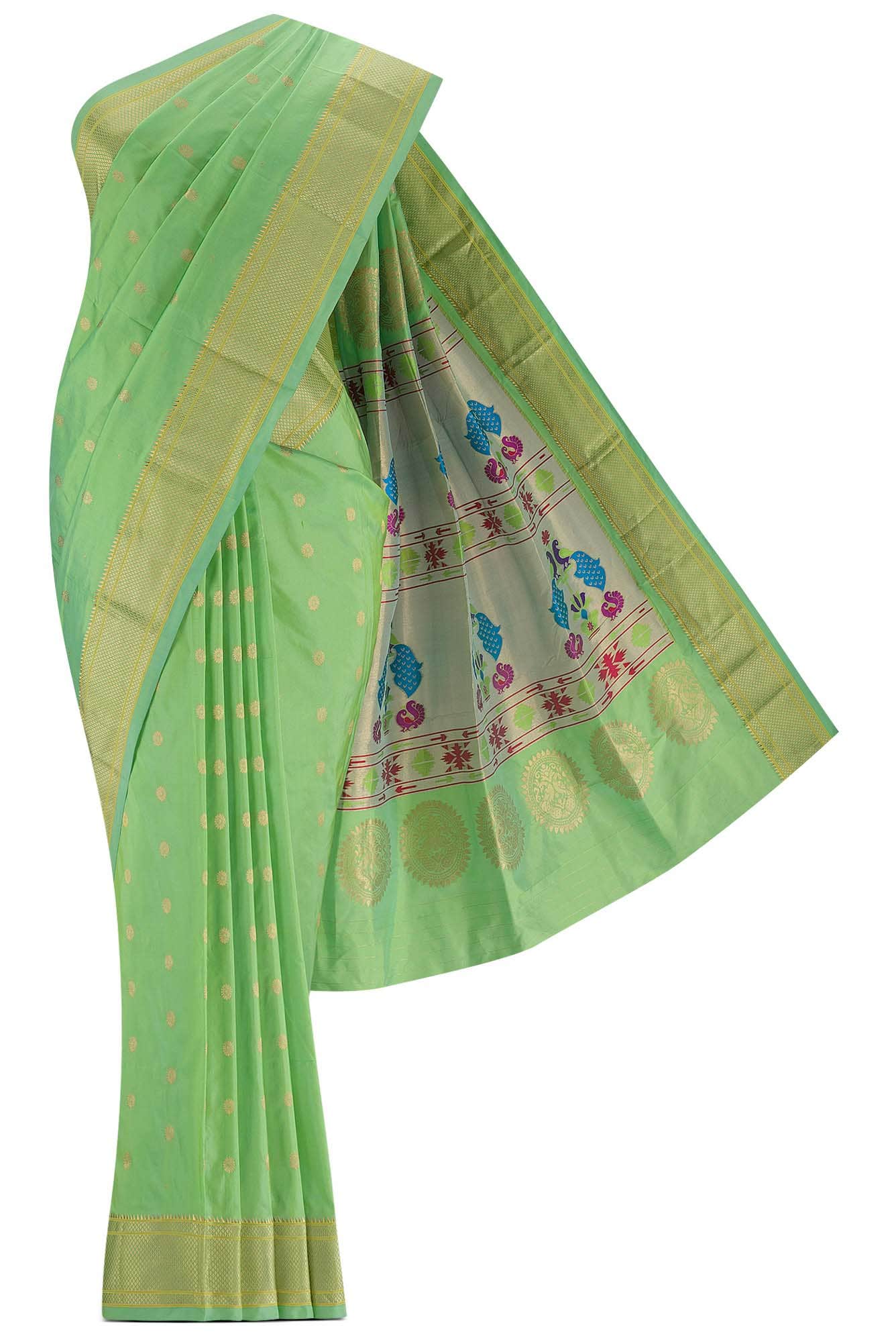 Green Paithani Silk Saree