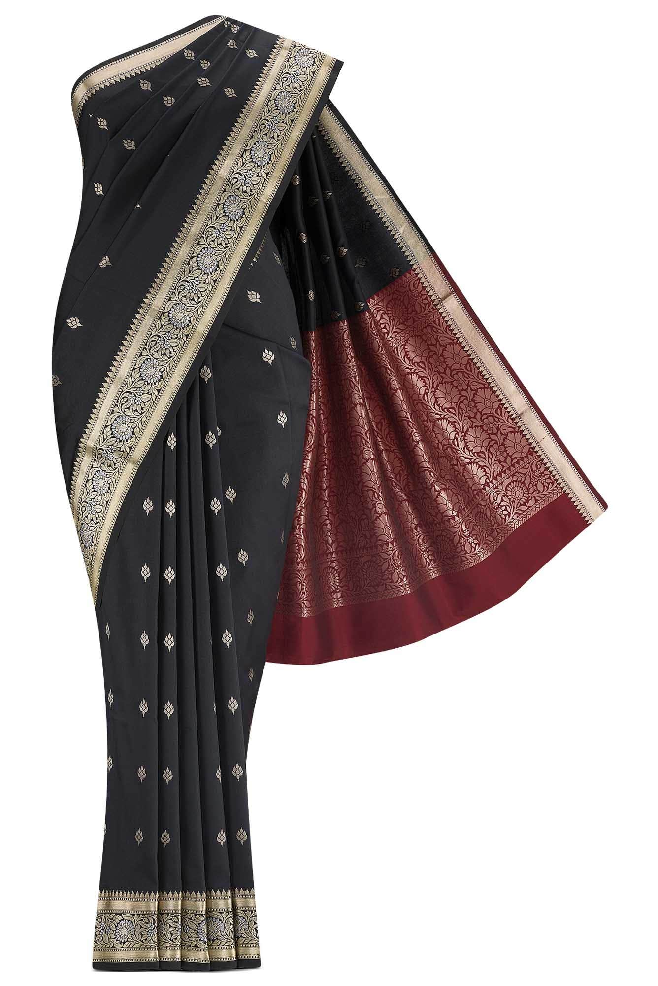 Black Blended Banarasi Silk Saree