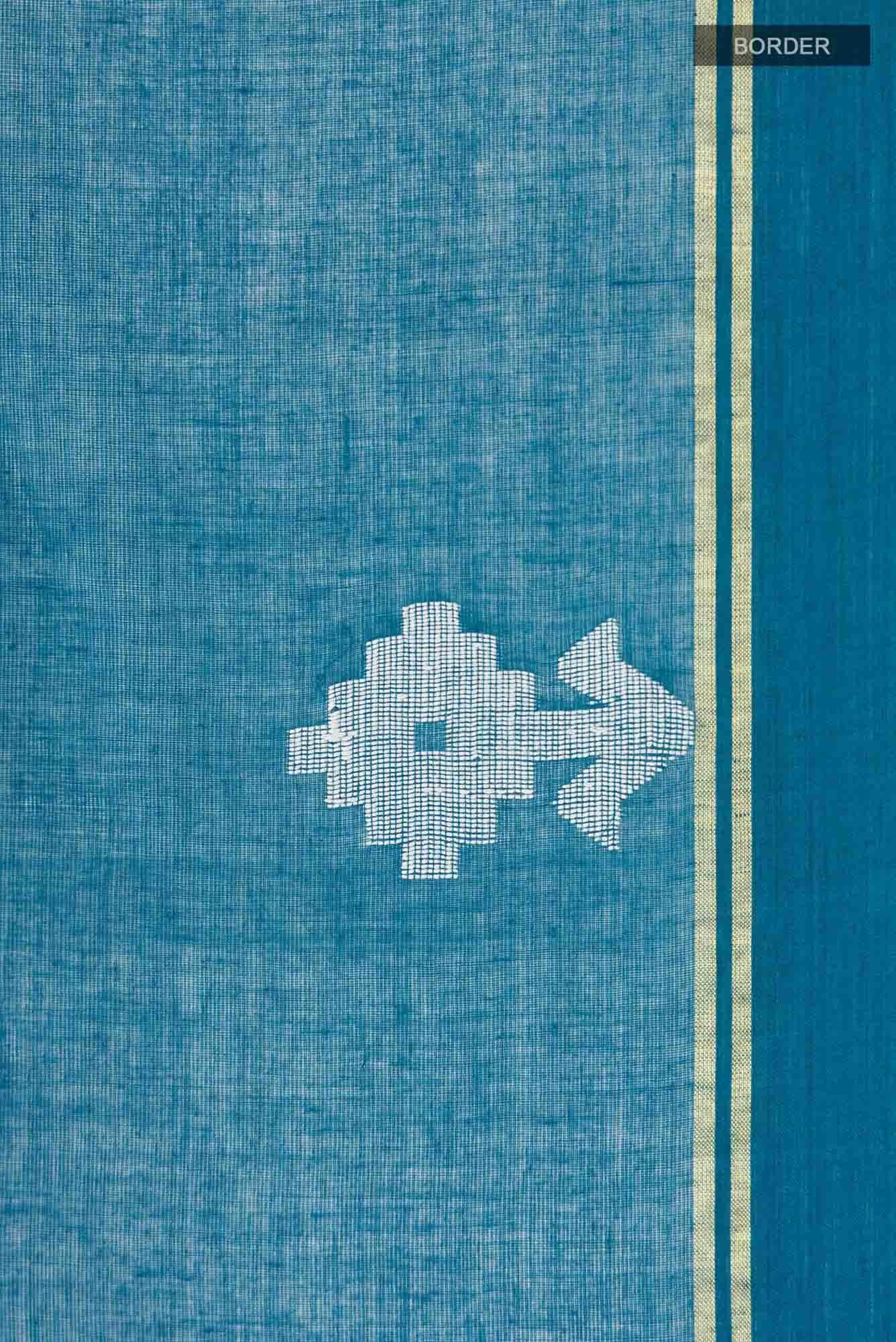 Anuradha-Dark Blue Bengal Cotton Saree