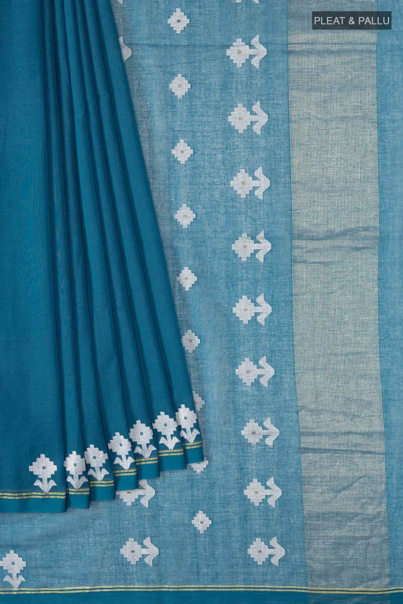 Anuradha-Dark Blue Bengal Cotton Saree