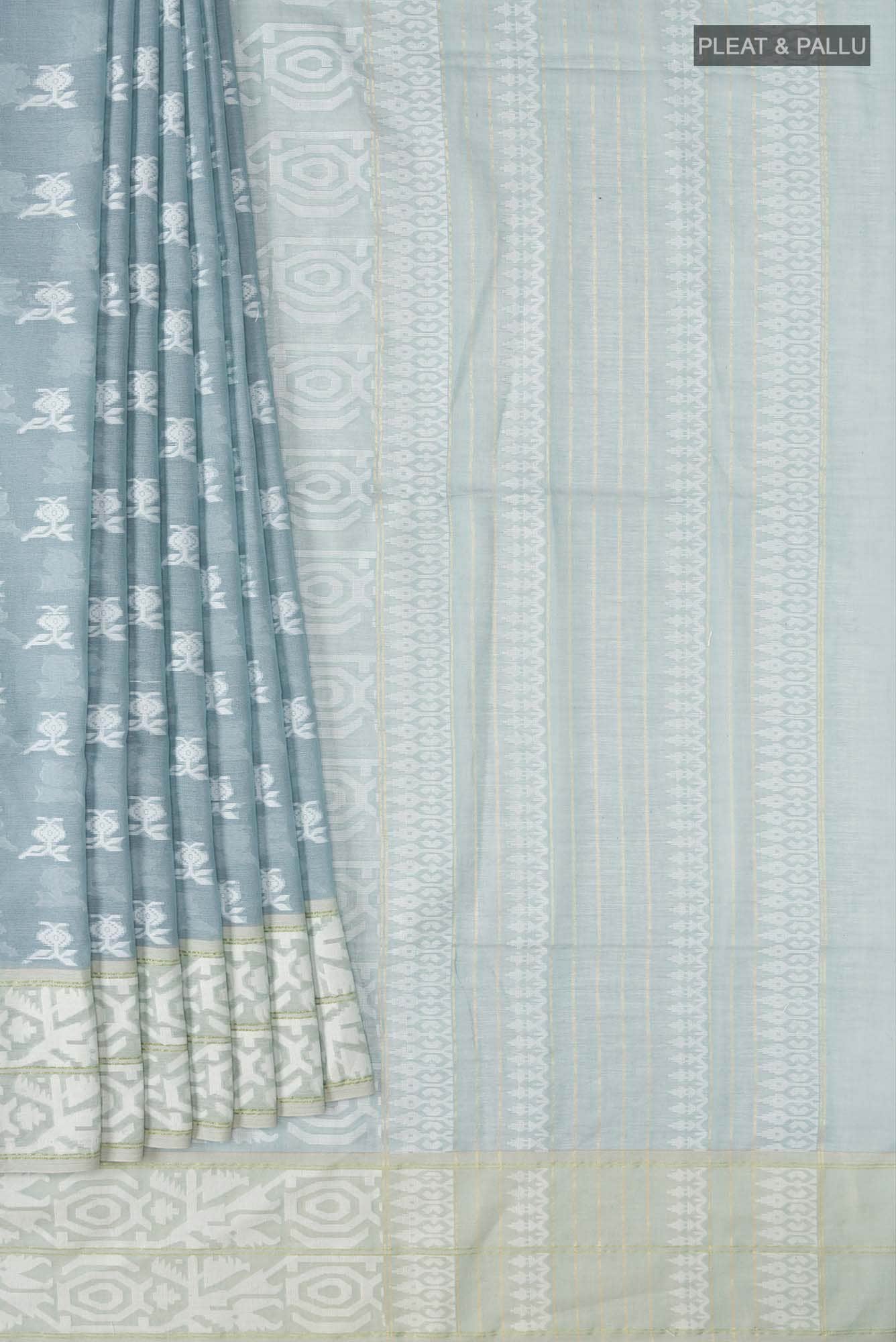 Aradhana-Grey Bengal Cotton Saree