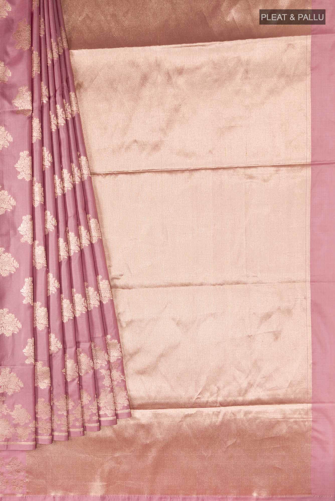 Chameli Chic-Peach Banarasi Silk Saree