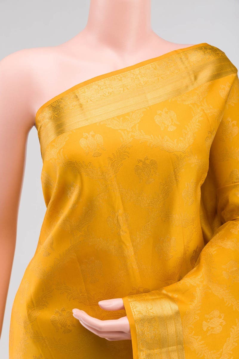 Veeravali-Yellow Kanchipuram Silk Saree