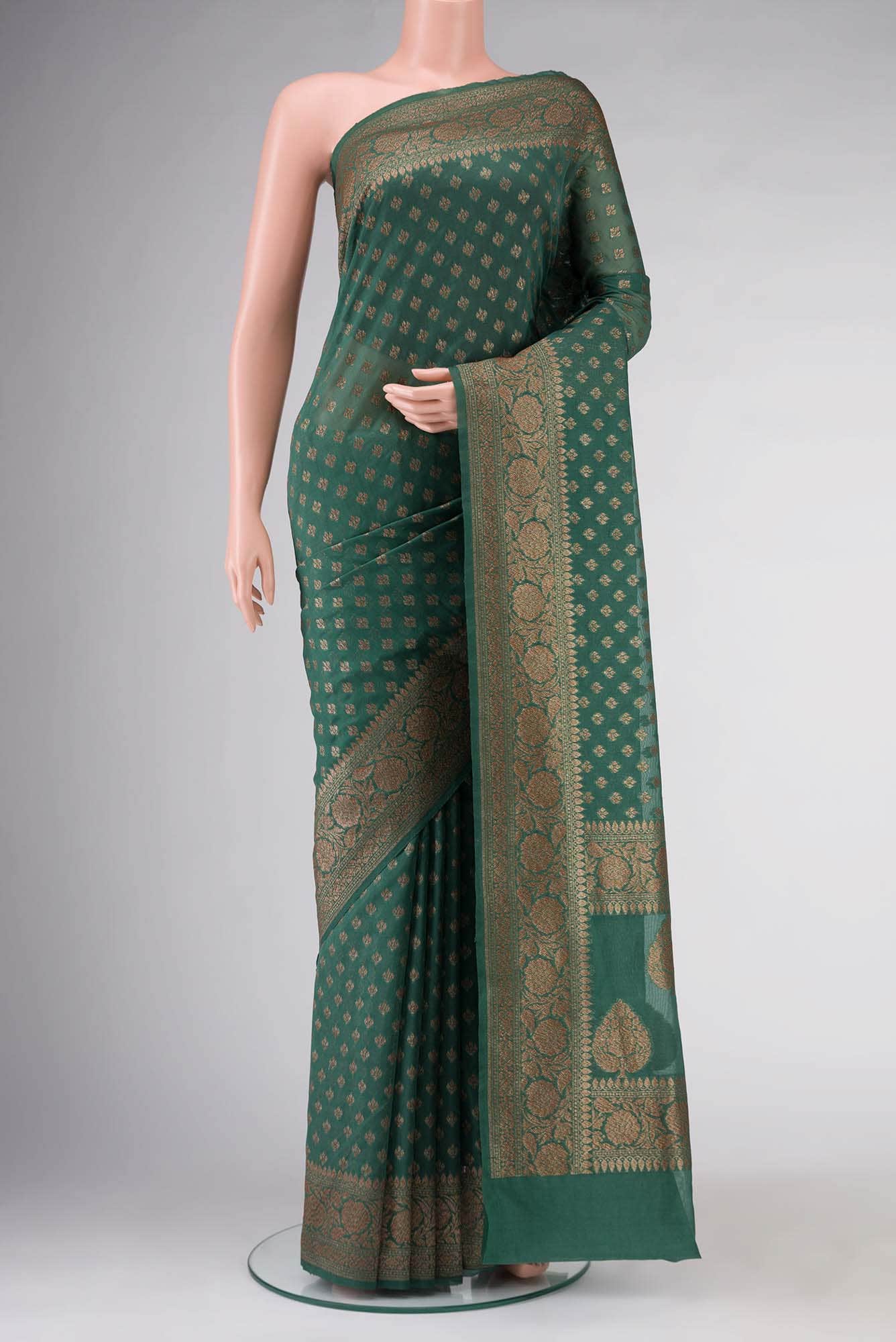 Green Blended Banarasi Art Silk Saree