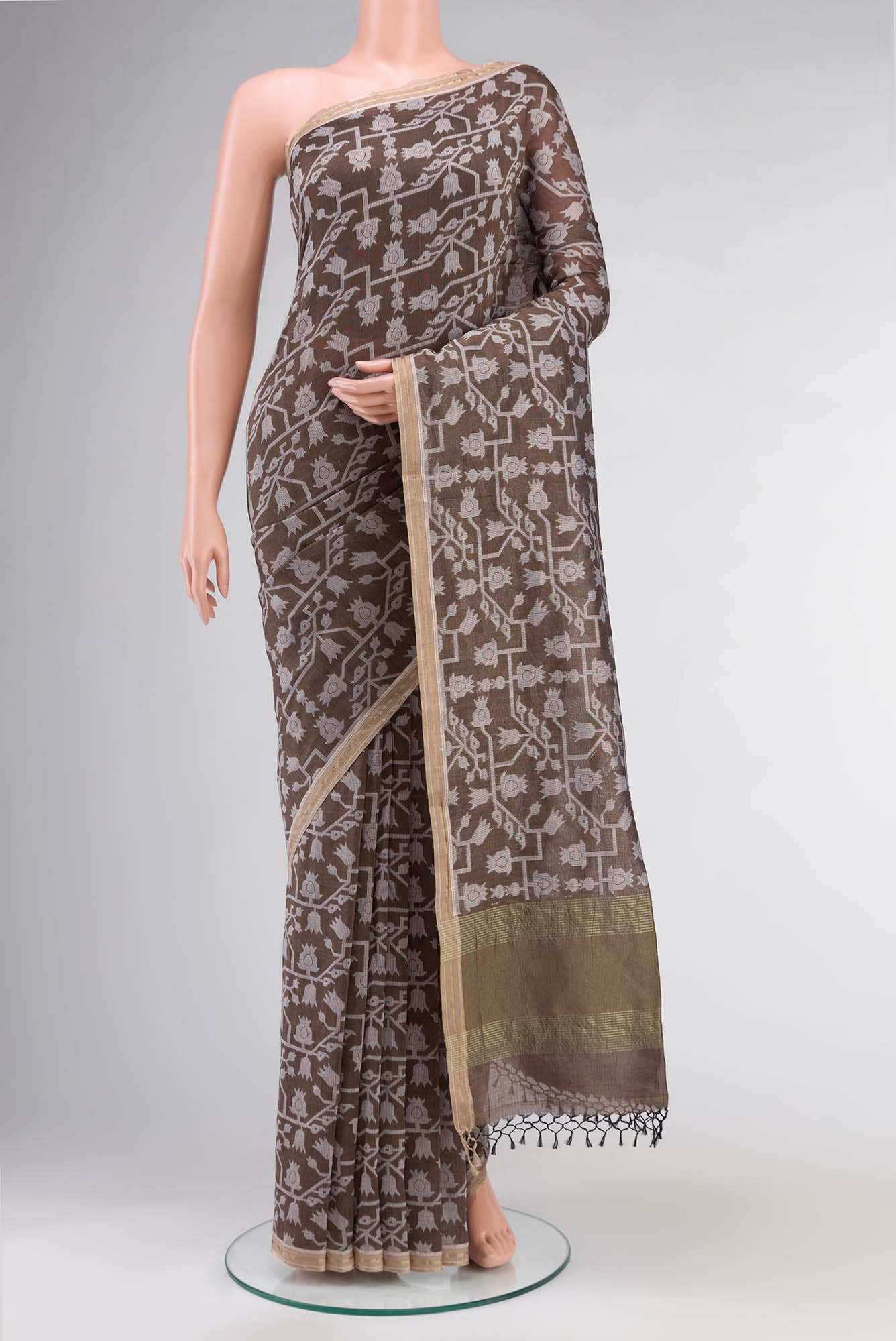 Binodini-Brown Bengal Cotton saree