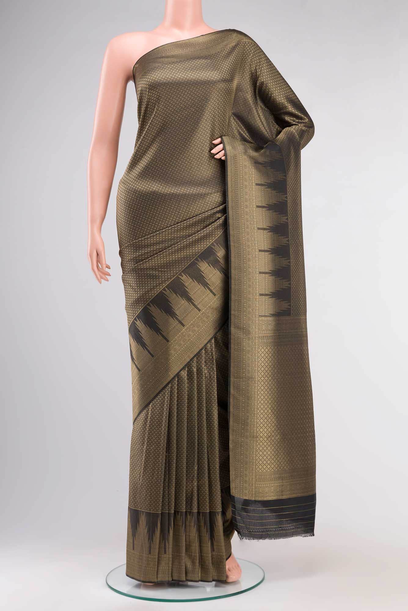Black Blended Art Silk Saree