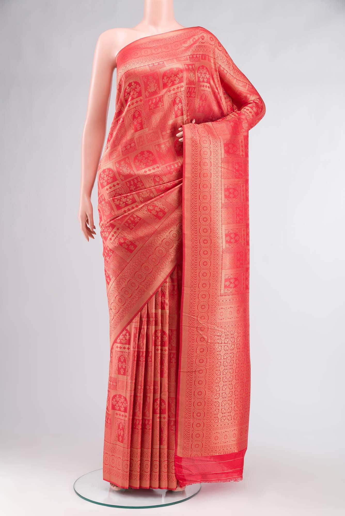 Red Blended Art Silk Saree